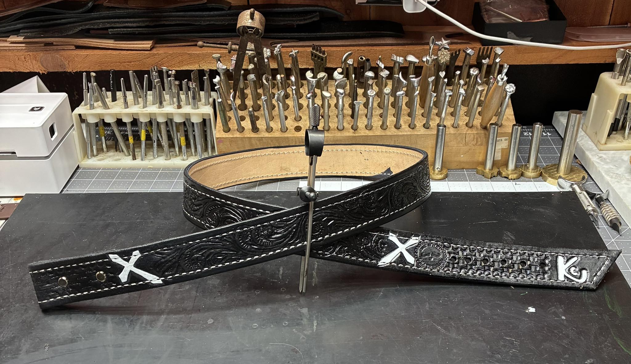 All Black Leather Belt