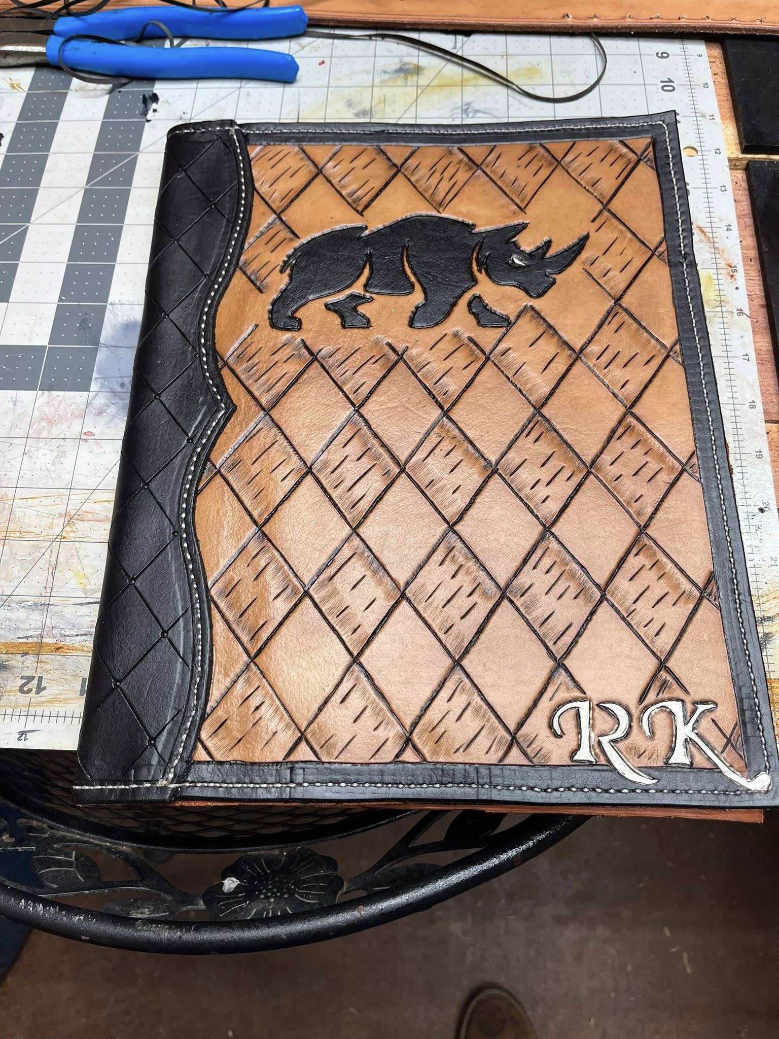 Custom Leather Book Binder — Rhino Design